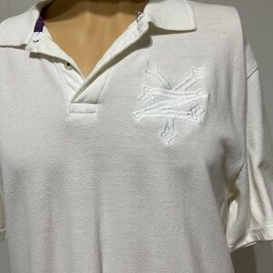 Y2K Zoo York Men 100% Cotton Size XL White Short Sleeve Polo Collar Shirt